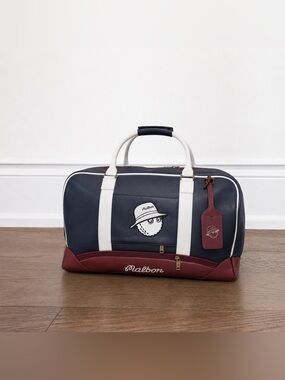 Malbon Golf Boston Duffle Bag | Navy & Burgundy |